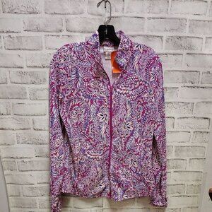 Tommy Bahama Purple and White Casual Button Down Shirt